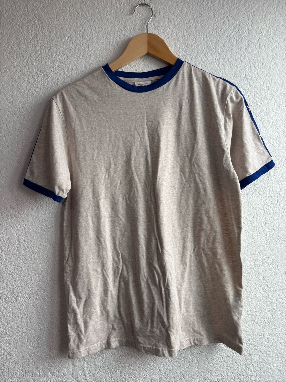 Disney 50th Anniversary Cream Ringer Tee Blue Trim Size Large